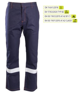 PROFFLAM ANTISTATIC SPODNIE DO PASA ODBLASK KAT.II