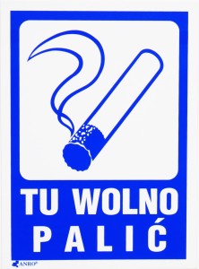 Piktogram "TU WOLNO PALIĆ"